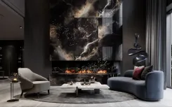 A luxury residence in dark tones in the Czech Republic