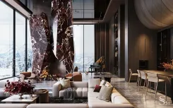 Premium interior of a penthouse in Switzerland by Studia 54