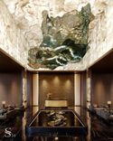 Luxurious lobby with textile installation