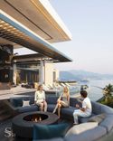 The hearth area extended beyond the terrace