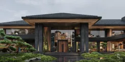 Architectural design of a mountain villa with internal garden Studia 54