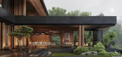 Architectural design of a mountain villa with internal garden Studia 54