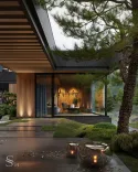 Architectural design of a mountain villa with internal garden Studia 54