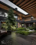 Architectural design of a mountain villa with internal garden Studia 54
