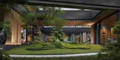 Architectural design of a mountain villa with internal garden Studia 54