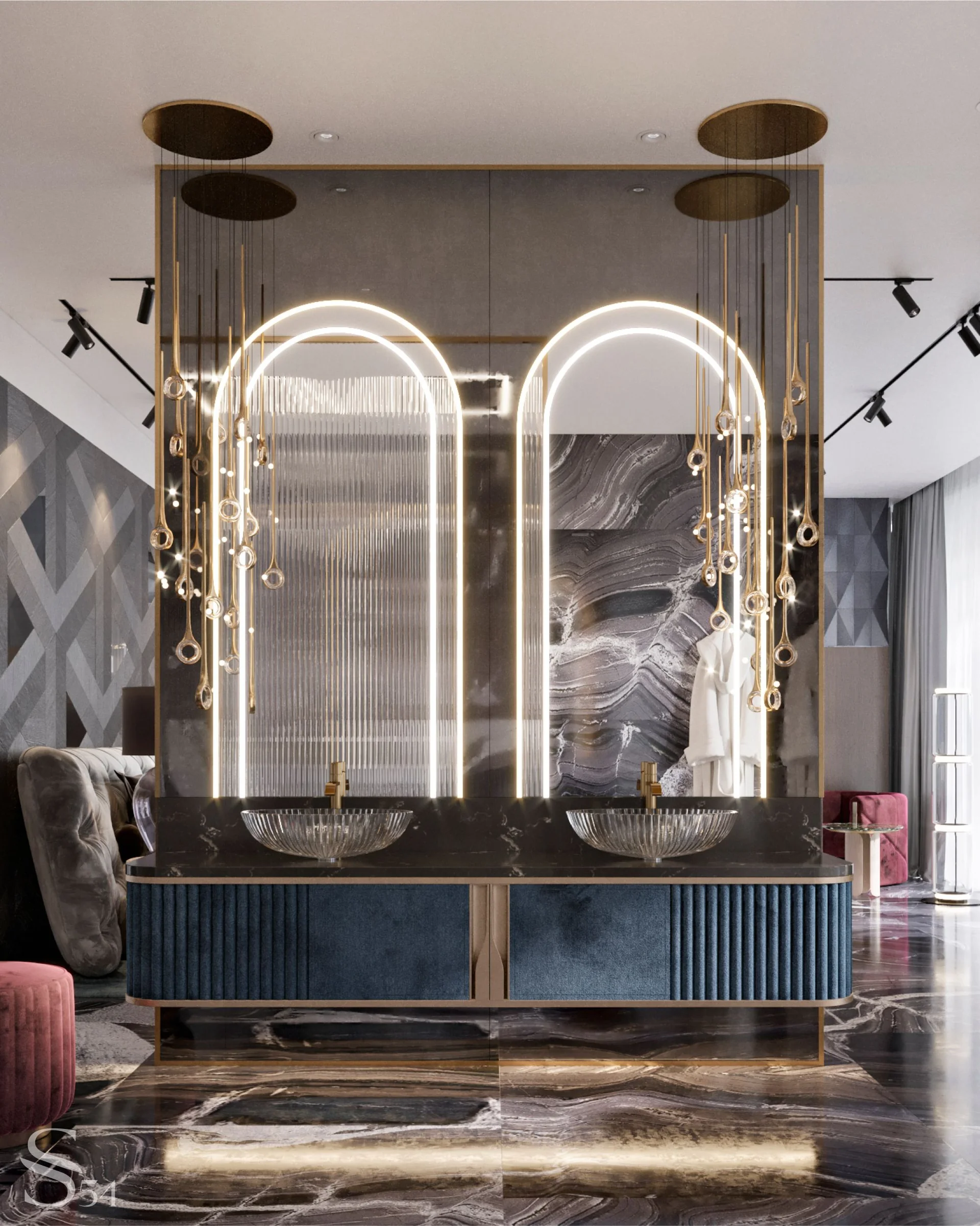 Montaigne bathroom unit, FiftyFourms