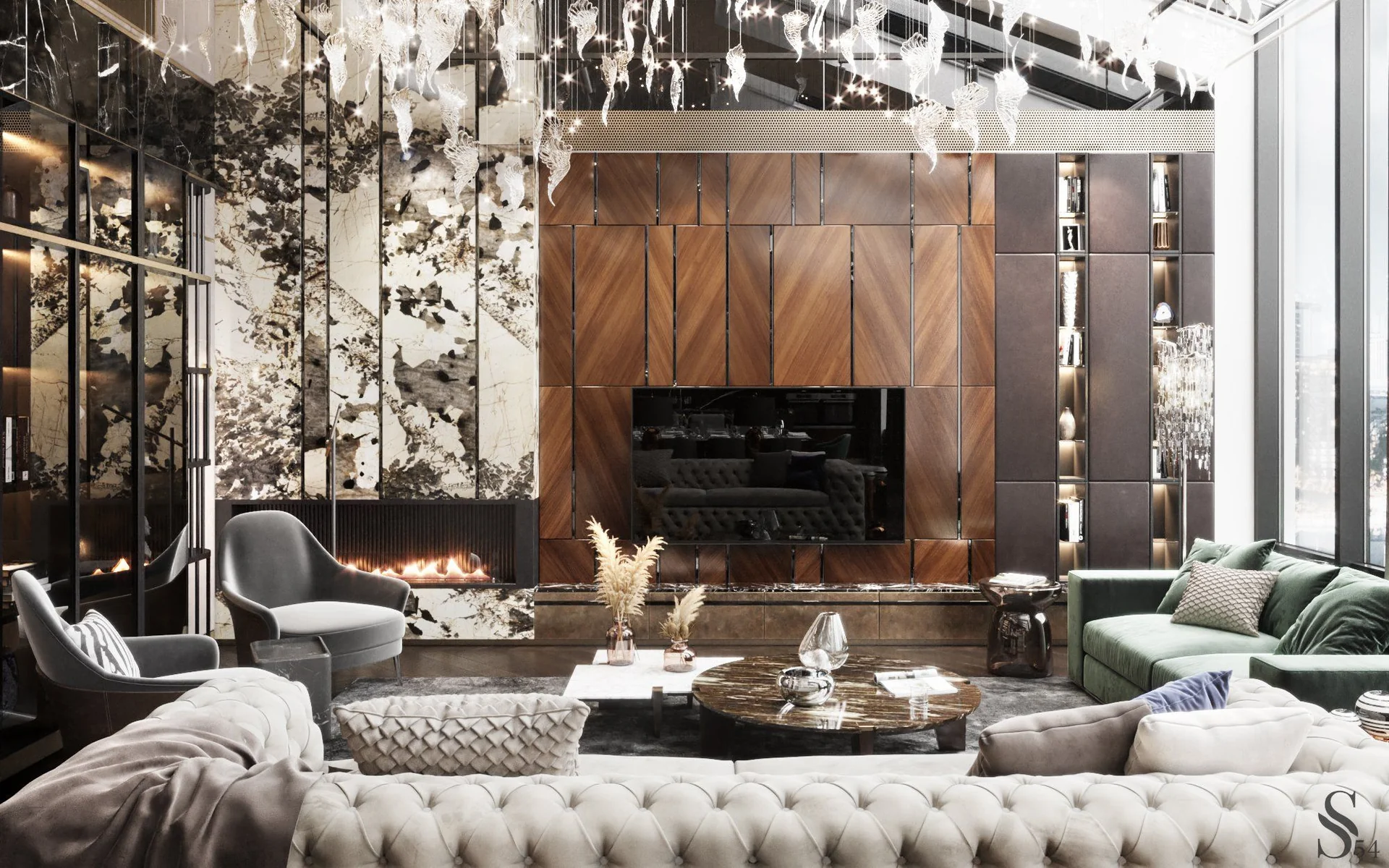 Дизайн интерьера люкс для квартиры бизнес класса от Studia 54 Дизайн интерьера люкс для квартиры бизнес класса от Studia 54