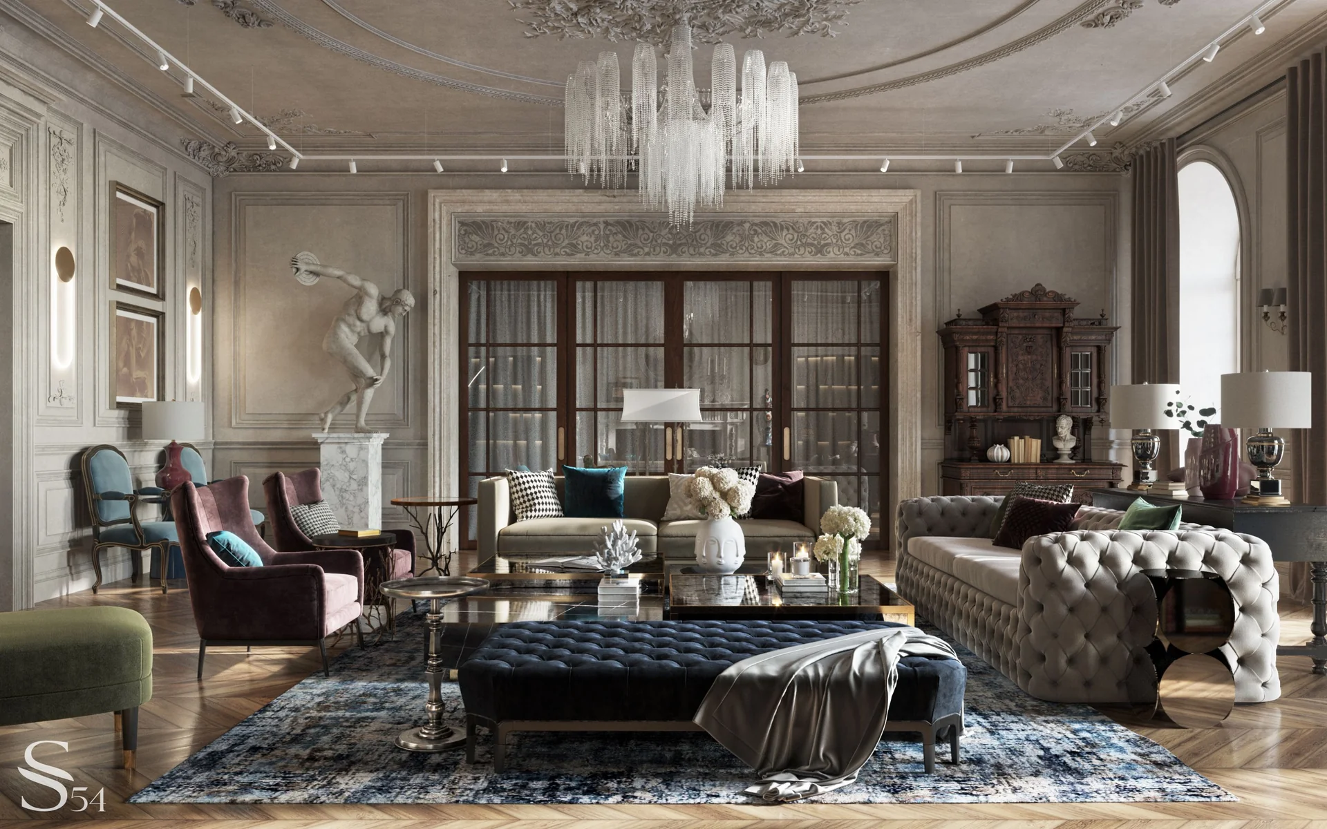 Expensive interior design of a mansion by Studia 54