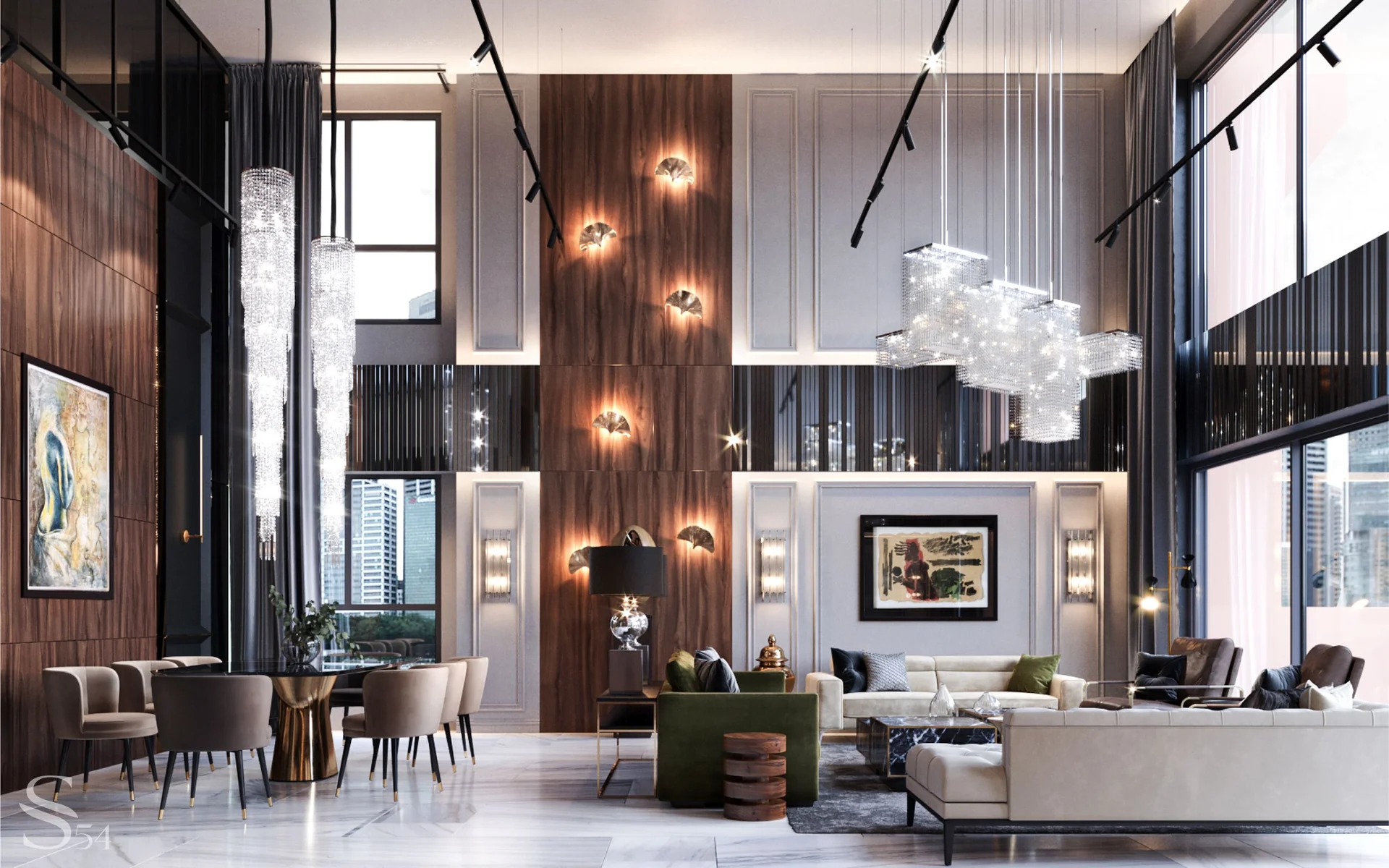 Exquisite interior design of apartments in Singapore by Studia 54
