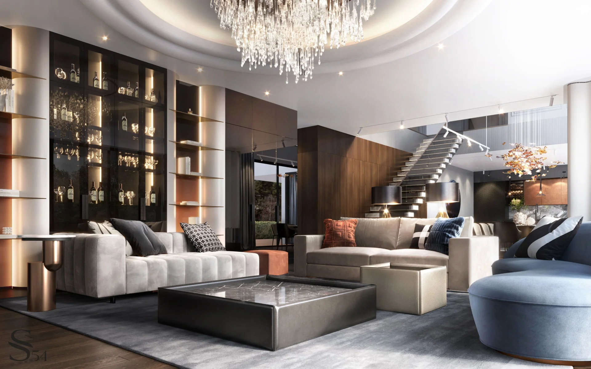 Design project of modern expensive apartment by Studia 54 Design project of modern expensive apartment by Studia 54