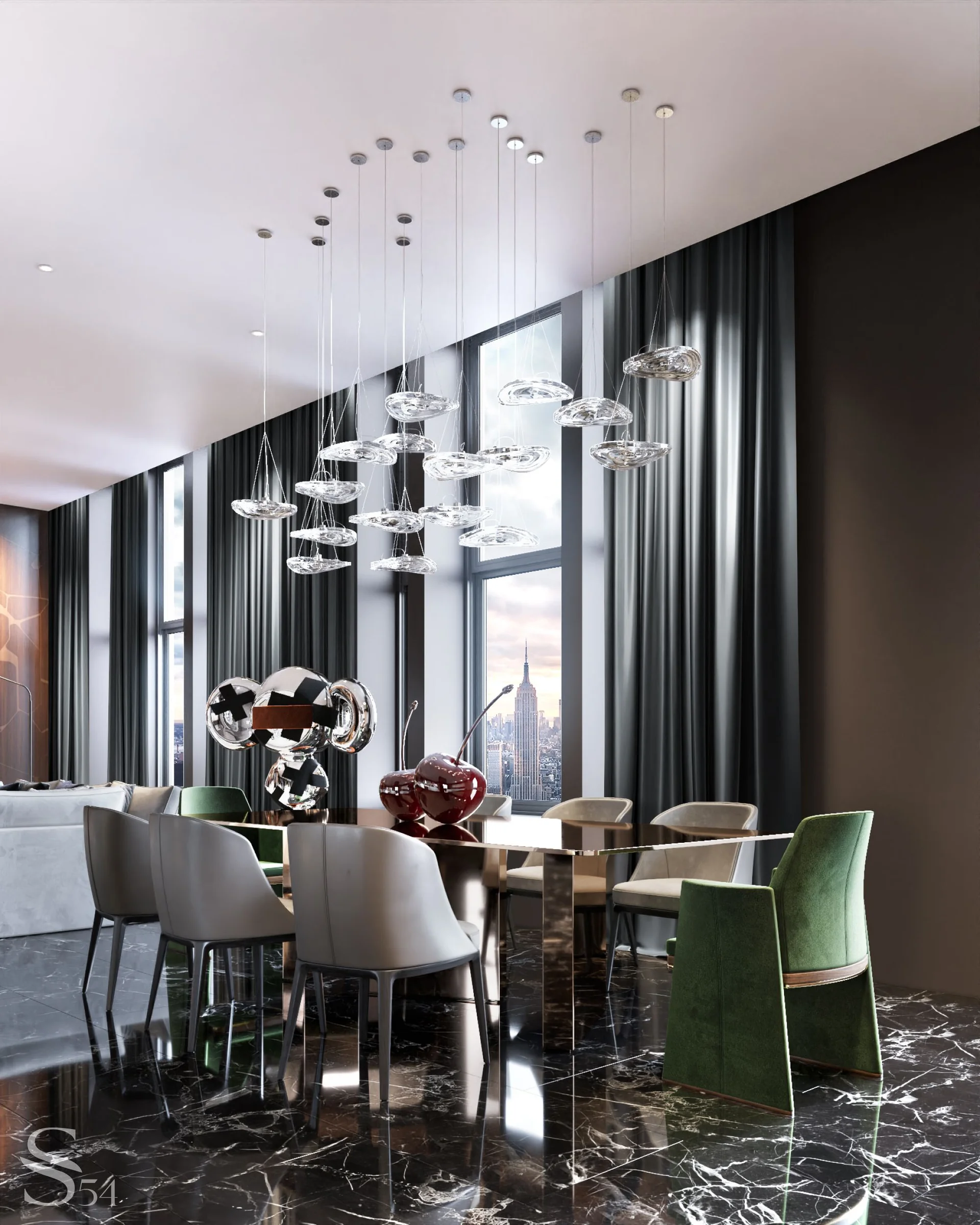 Premium interior of a penthouse in Switzerland by Studia 54