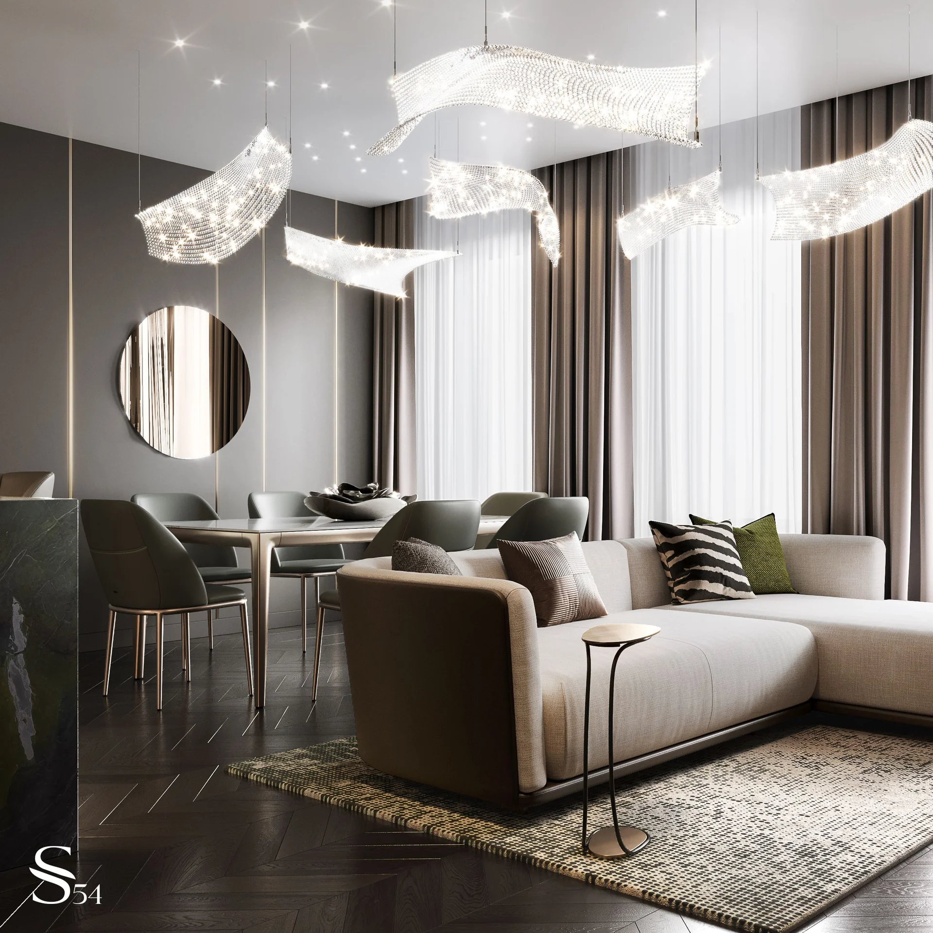 Interior design of an apartment in an elite residential complex by Studia 54 Interior design of an apartment in an elite residential complex by Studia 54