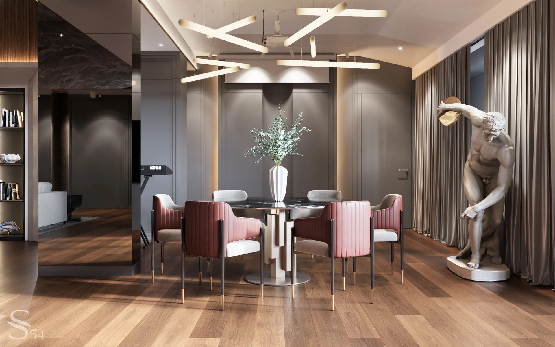 Design project for the business class apartment by Studia 54 in Astana
