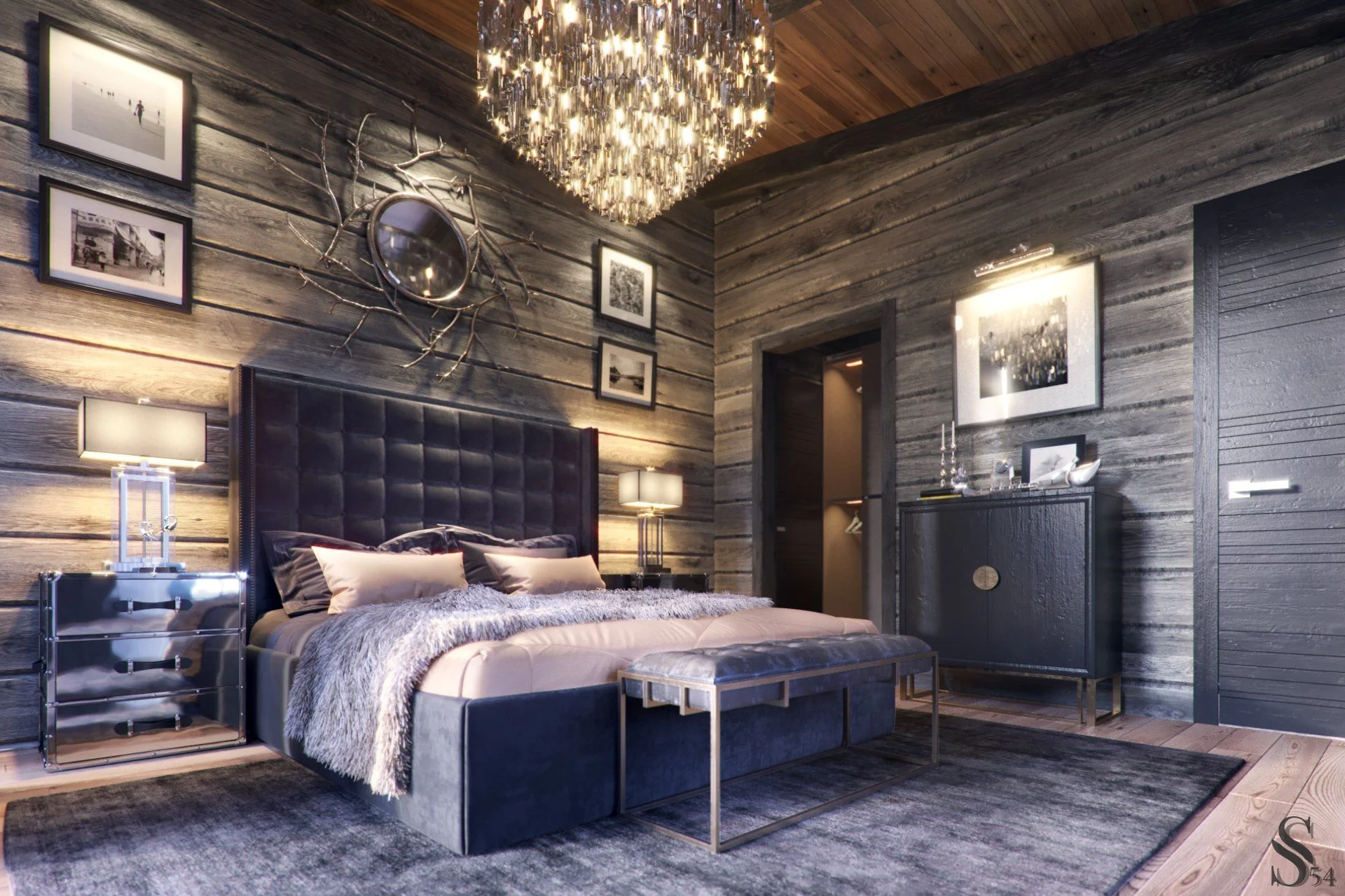 Interior design project by Studia 54 in the village with luxury real estate