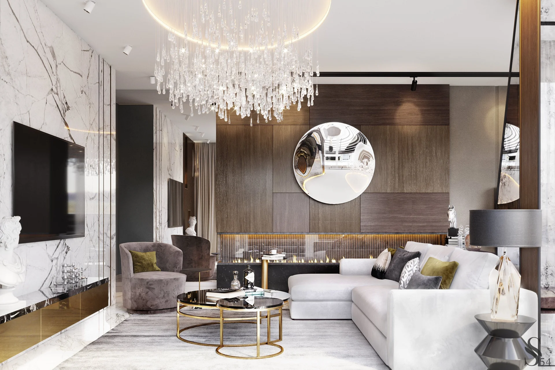 Exclusive design project by Studia 54 for an apartment in St. Petersburg