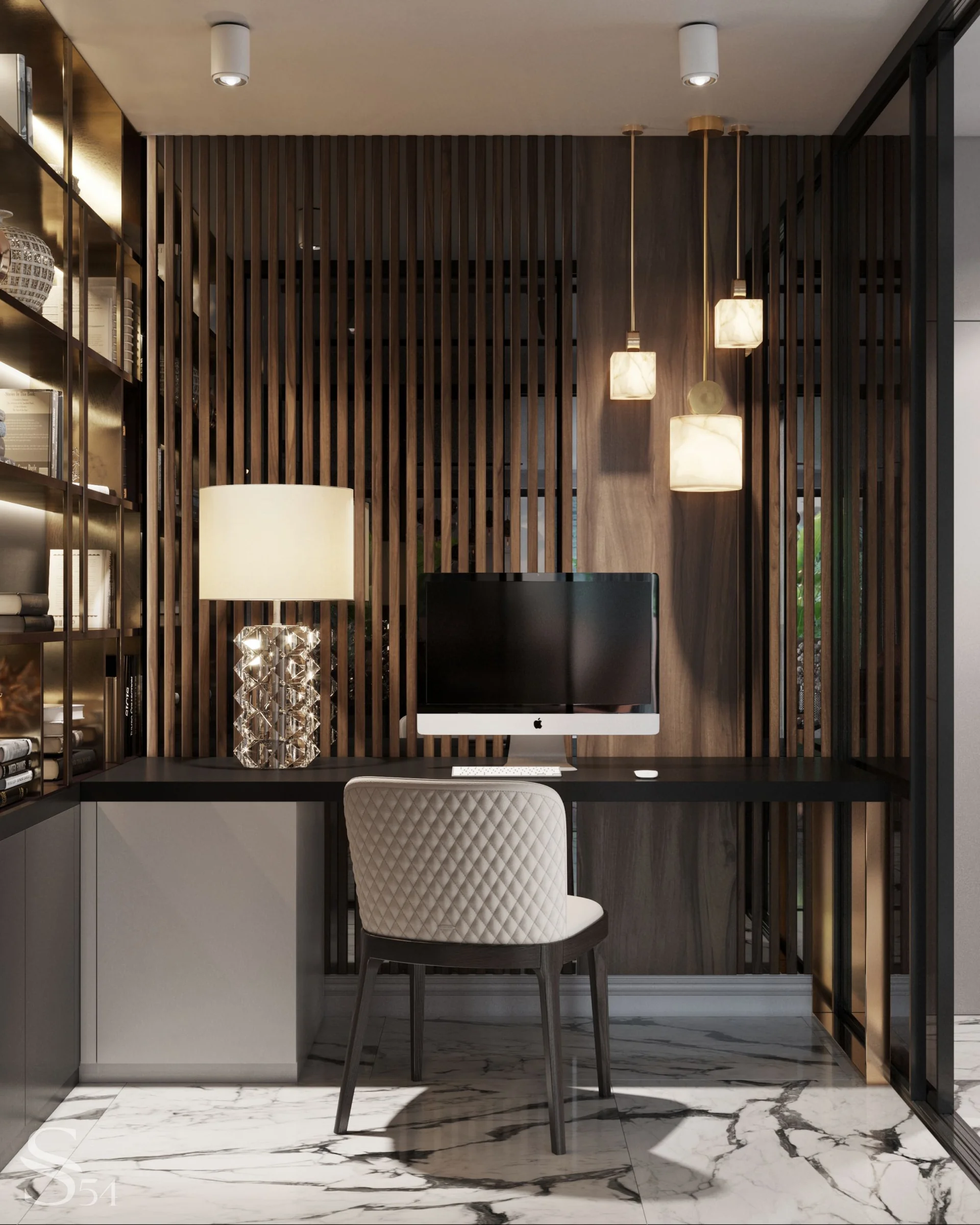 Eichholtz lamps and pendant lights, along with a Cattelan Italia chair