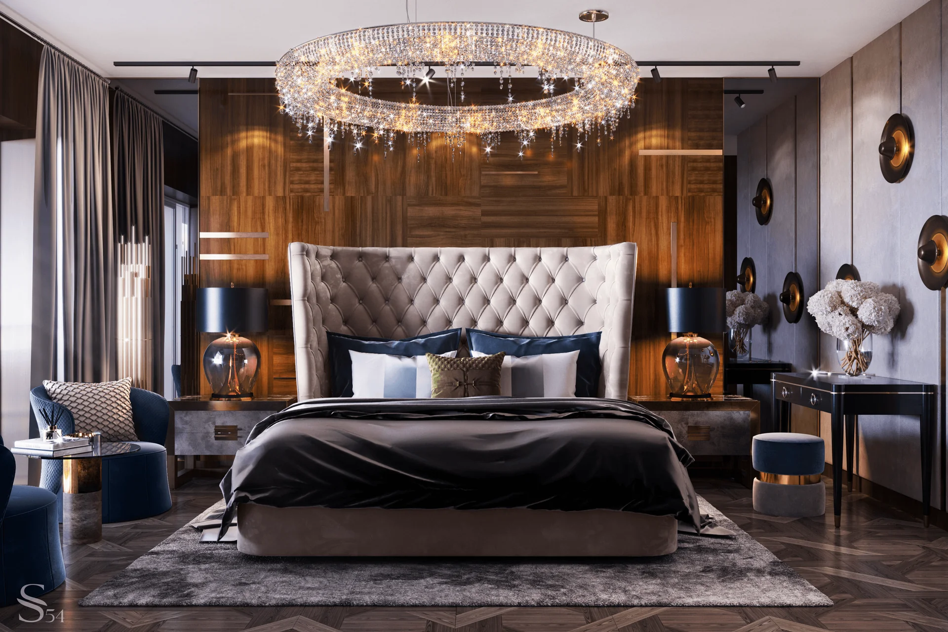 Interior design of a chic apartment by Studia 54 in elite residential complex