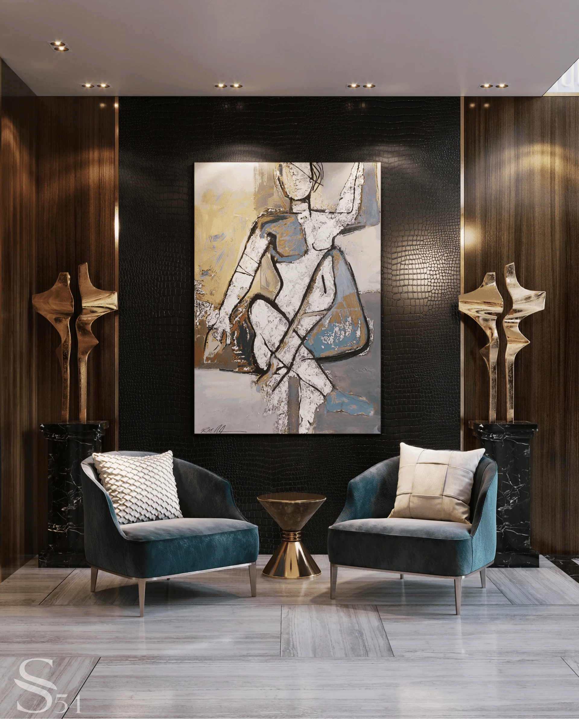 Luxurious snake-skinned wall panel