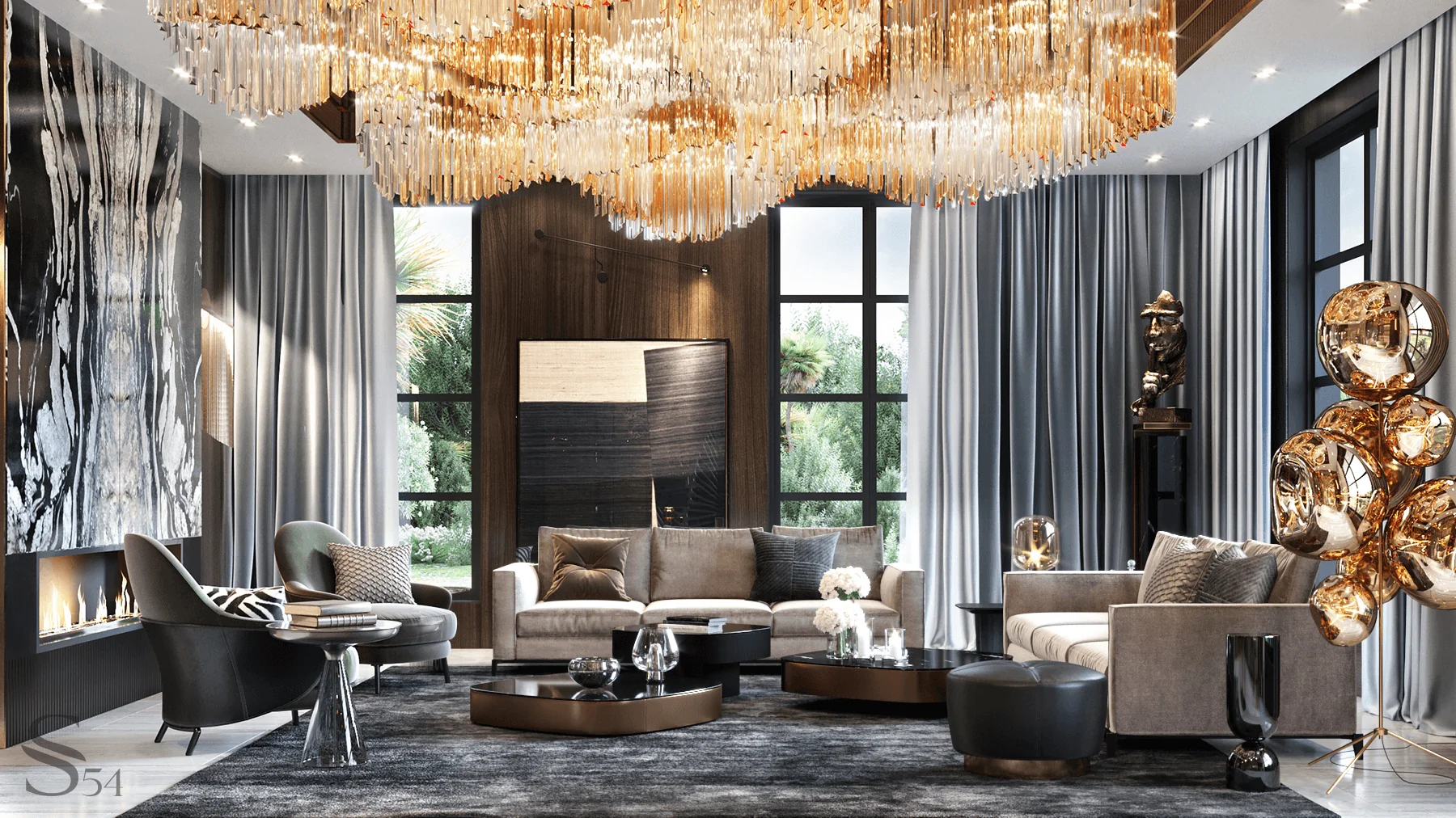 Design and interior of a luxury apartment by Studia 54 in Pakistan