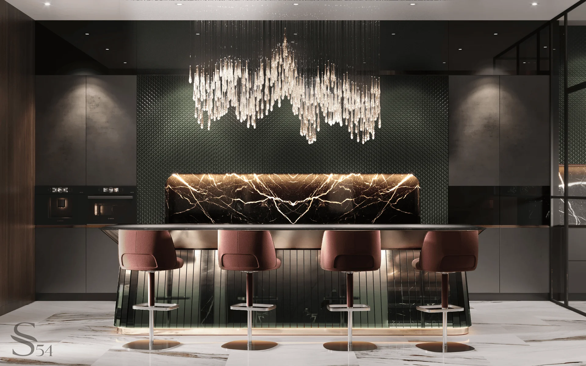 Exclusive interior design by Studia 54 for a duplex apartment in Beijing
