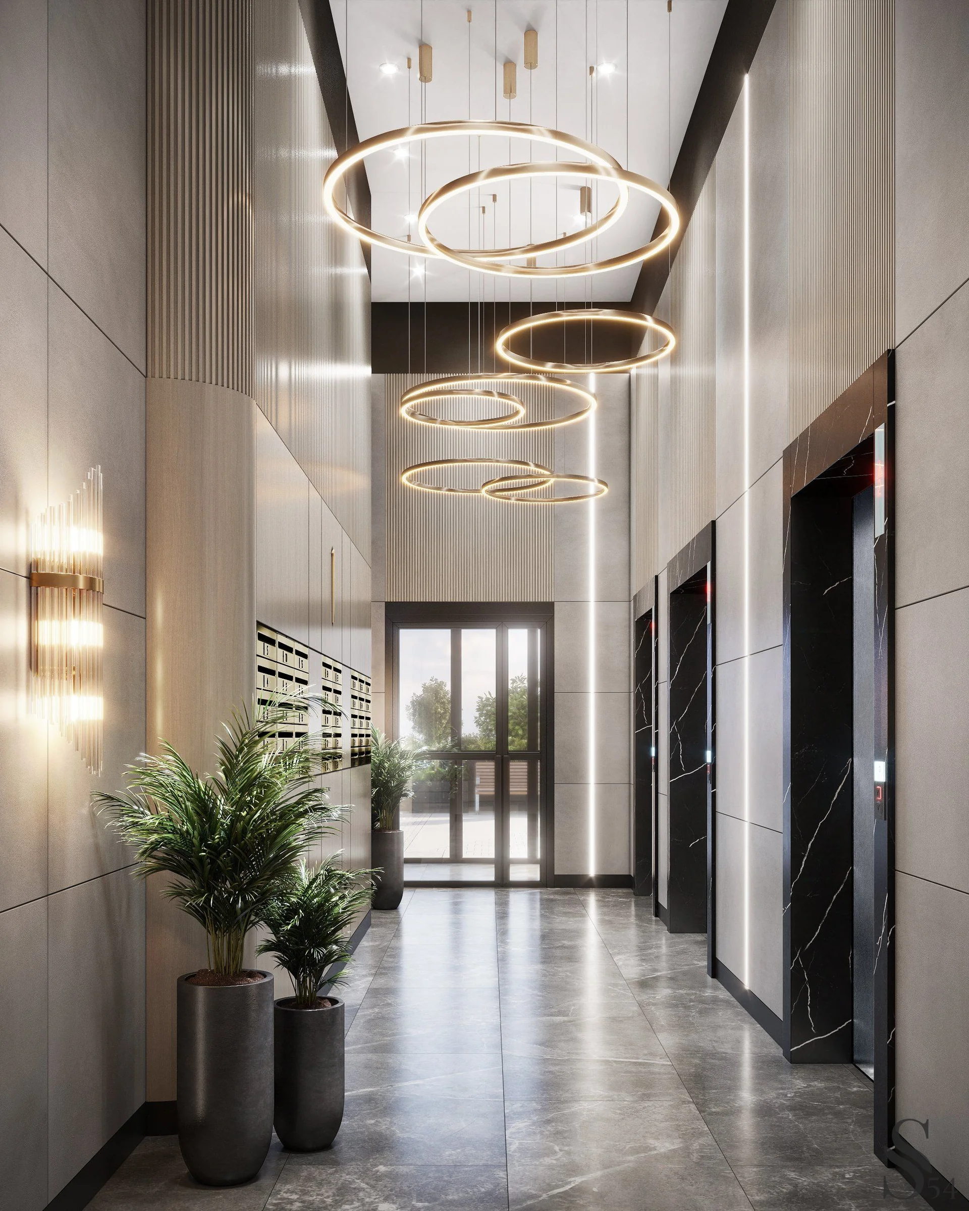 Design of the elevator area Design of the elevator area