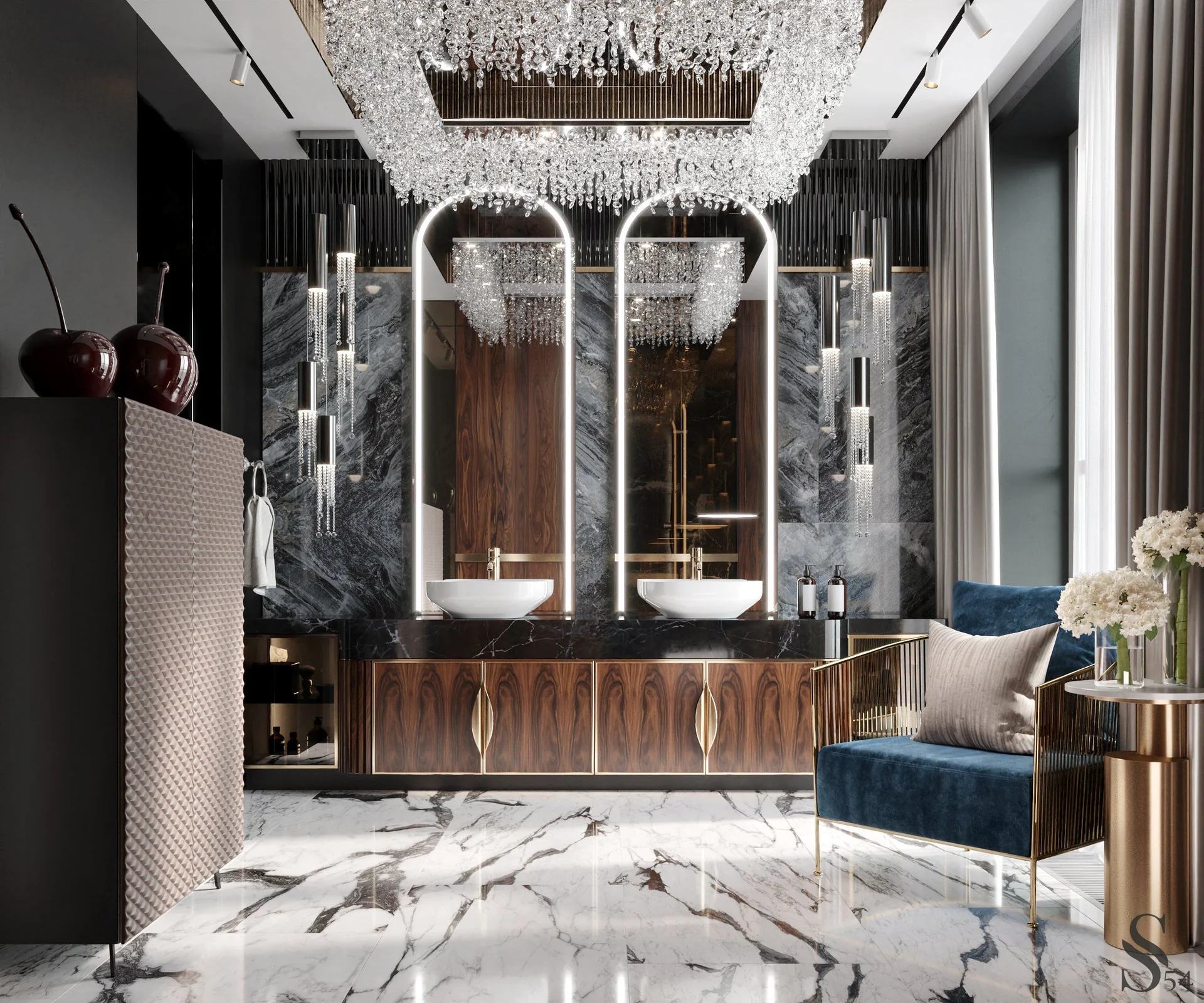 Дизайн интерьера люкс для квартиры бизнес класса от Studia 54 Дизайн интерьера люкс для квартиры бизнес класса от Studia 54