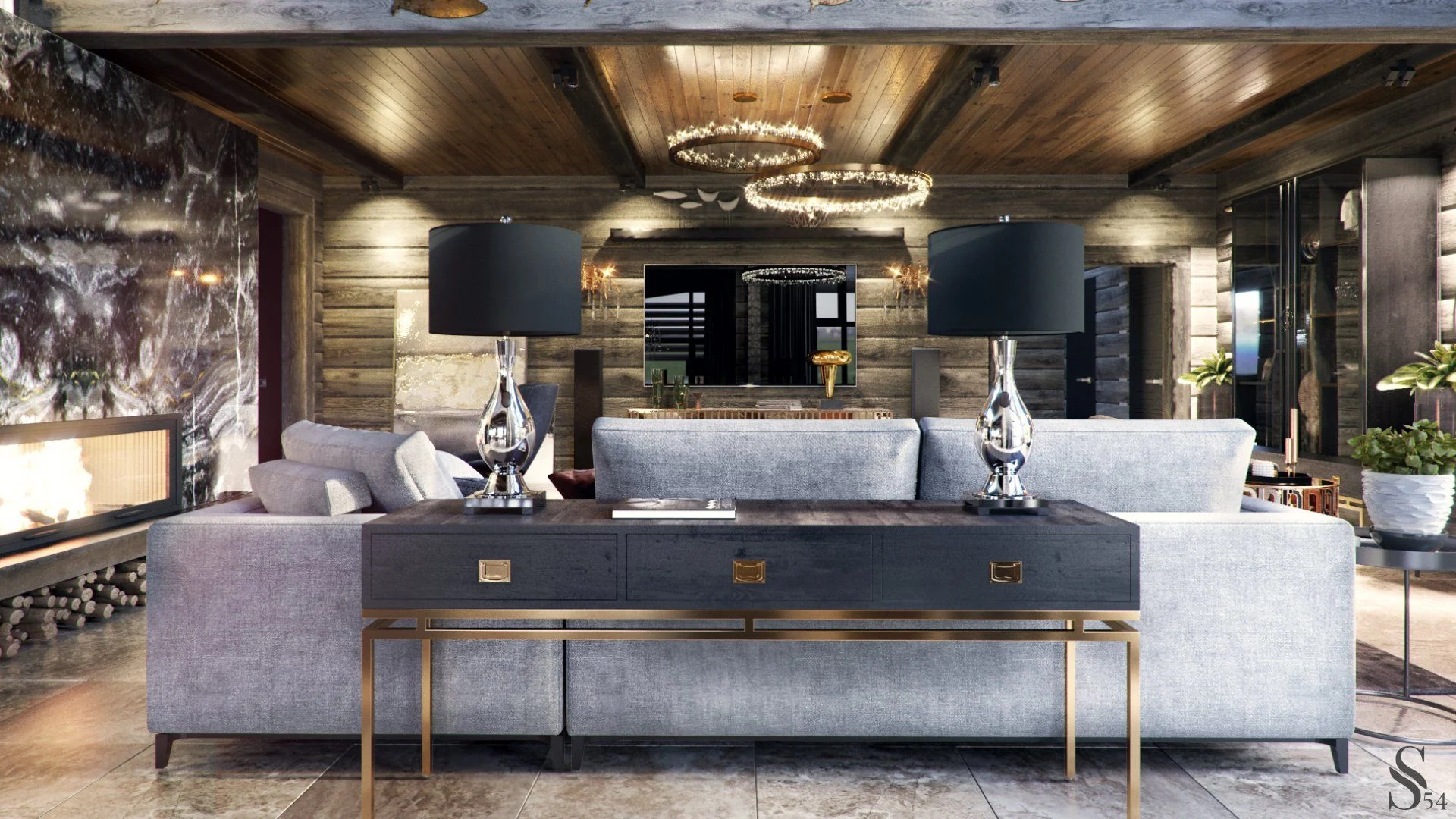 Interior design project by Studia 54 in the village with luxury real estate
