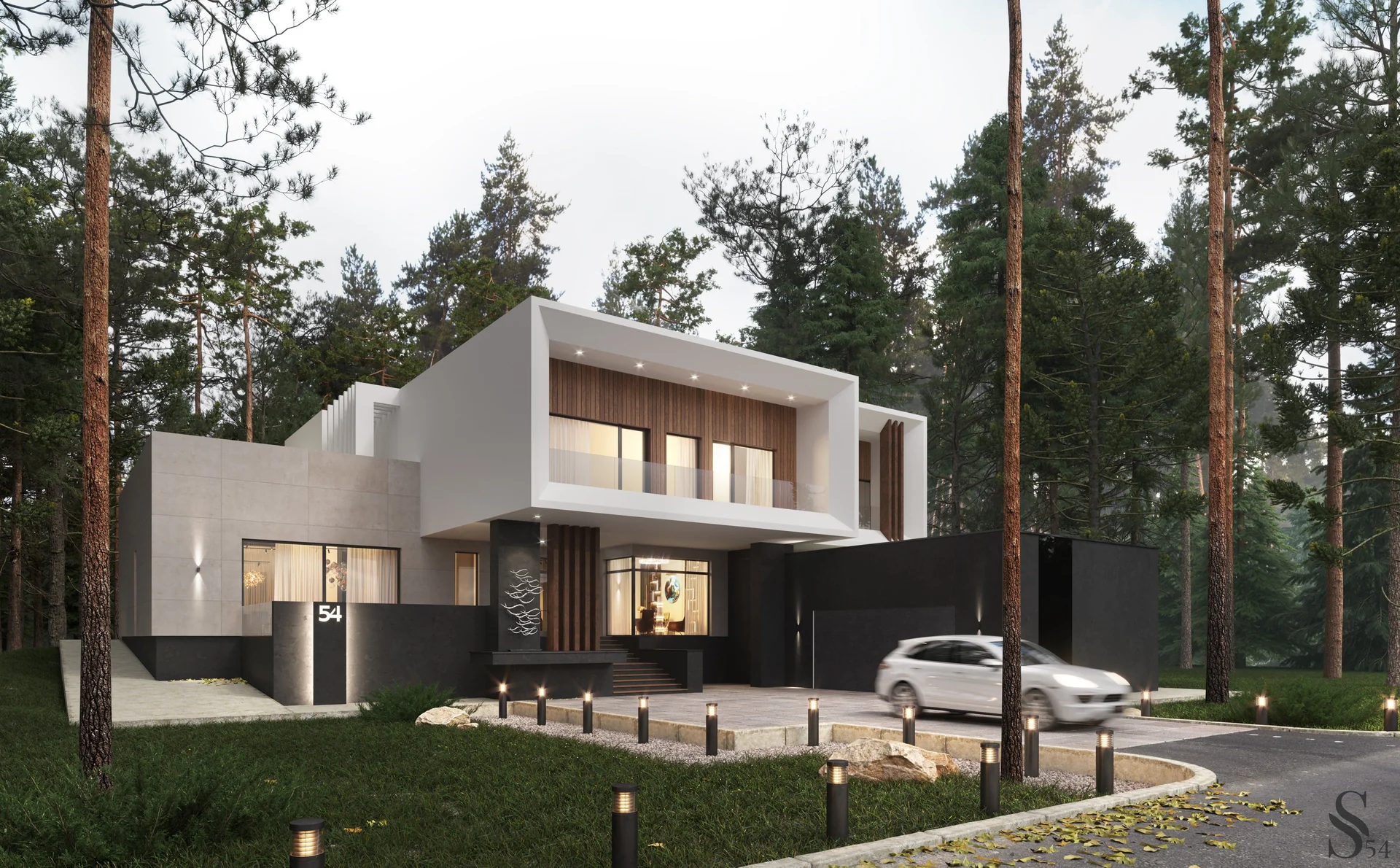 Architectural project of a grand villa with internal garden in Vladivostok by Studia 54