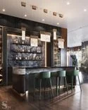 Marble decoration in the bar area gives the interior a representative appearance