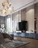 Gorgeous TV zone – hand-painted TV cabinet and Bearbrick by Medicom Toy x Brandalism sculpture