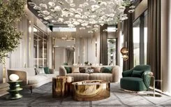 Bright interior of a private house in Sochi 