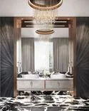 Sensational bathroom in dark shades
