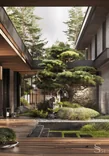 Danza bonsai is located next to the main living room. It is viewed directly from the front dining room