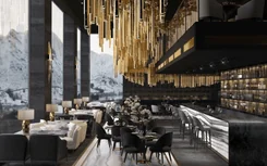 Interior design of Marriott restaurant
