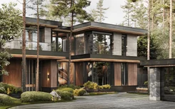 Architectural project of a house with a flat roof in Moscow region